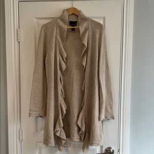 Cynthia Rowley XL Cream Ruffled Cardigan